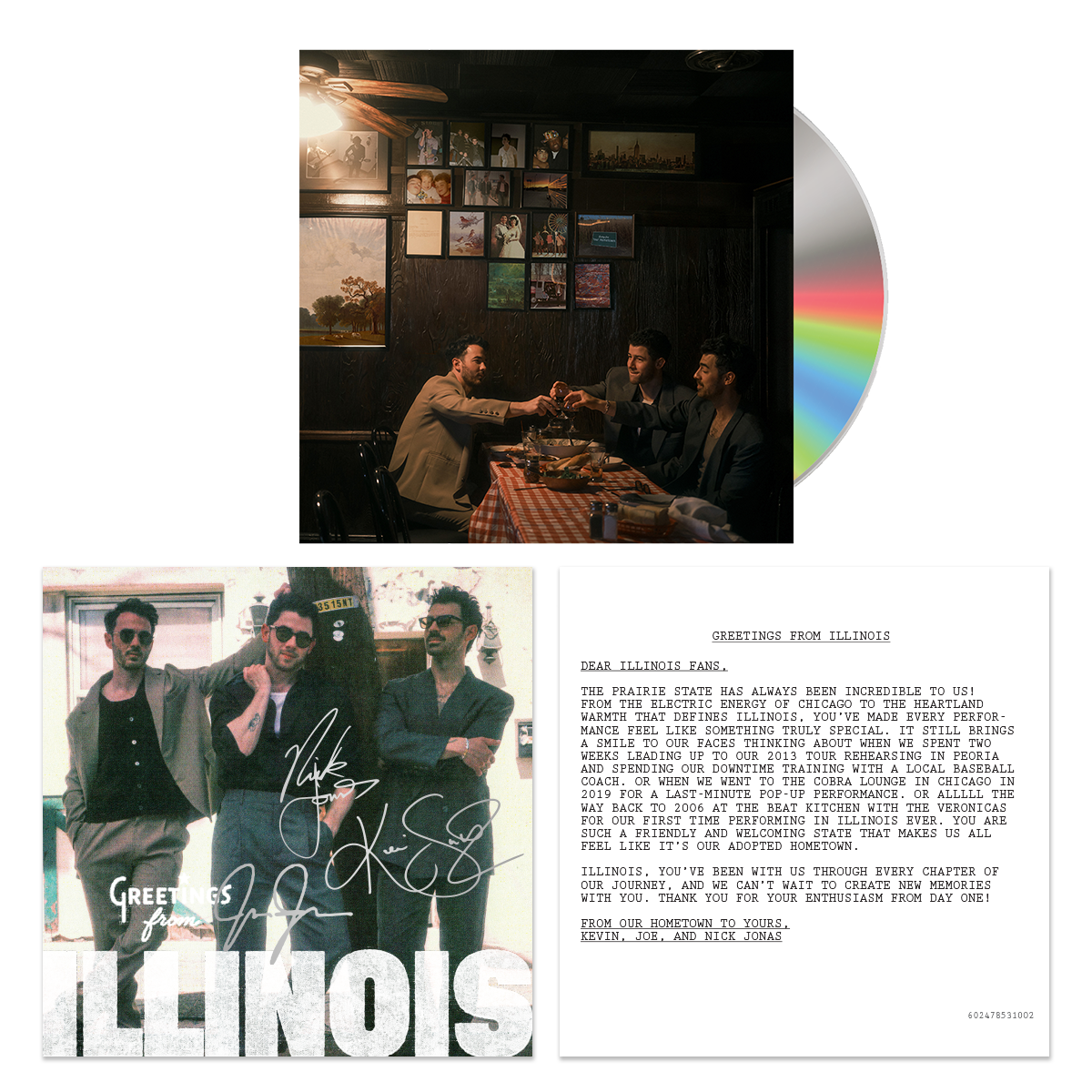 Greetings From Your Hometown Signed CD - Illinois – Jonas Brothers