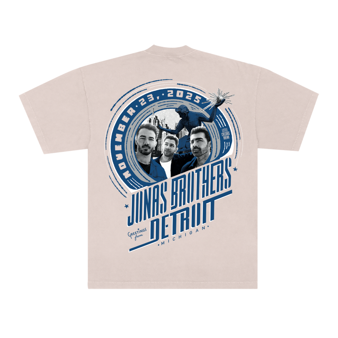 Greetings From Your Hometown Detroit, MI Tee - SAND