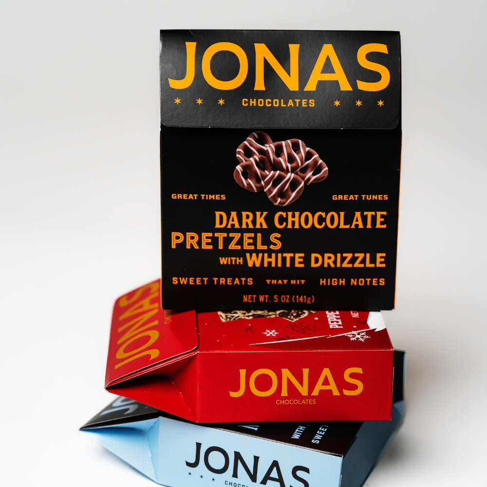 JONAS Chocolates - Dunkle Schokoladenbrezeln - 5oz