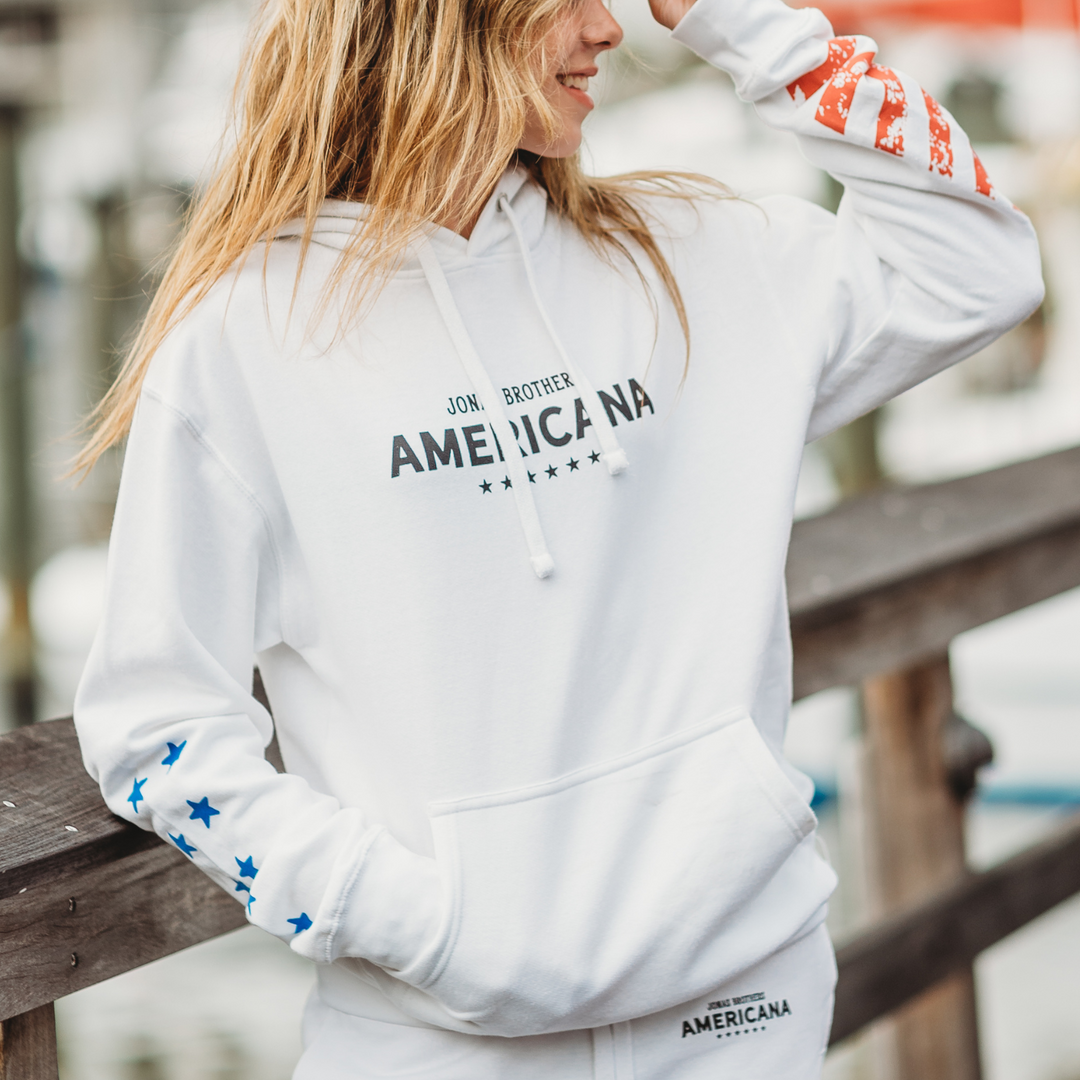 Americana Sweatshirt - White | Jonas Brothers