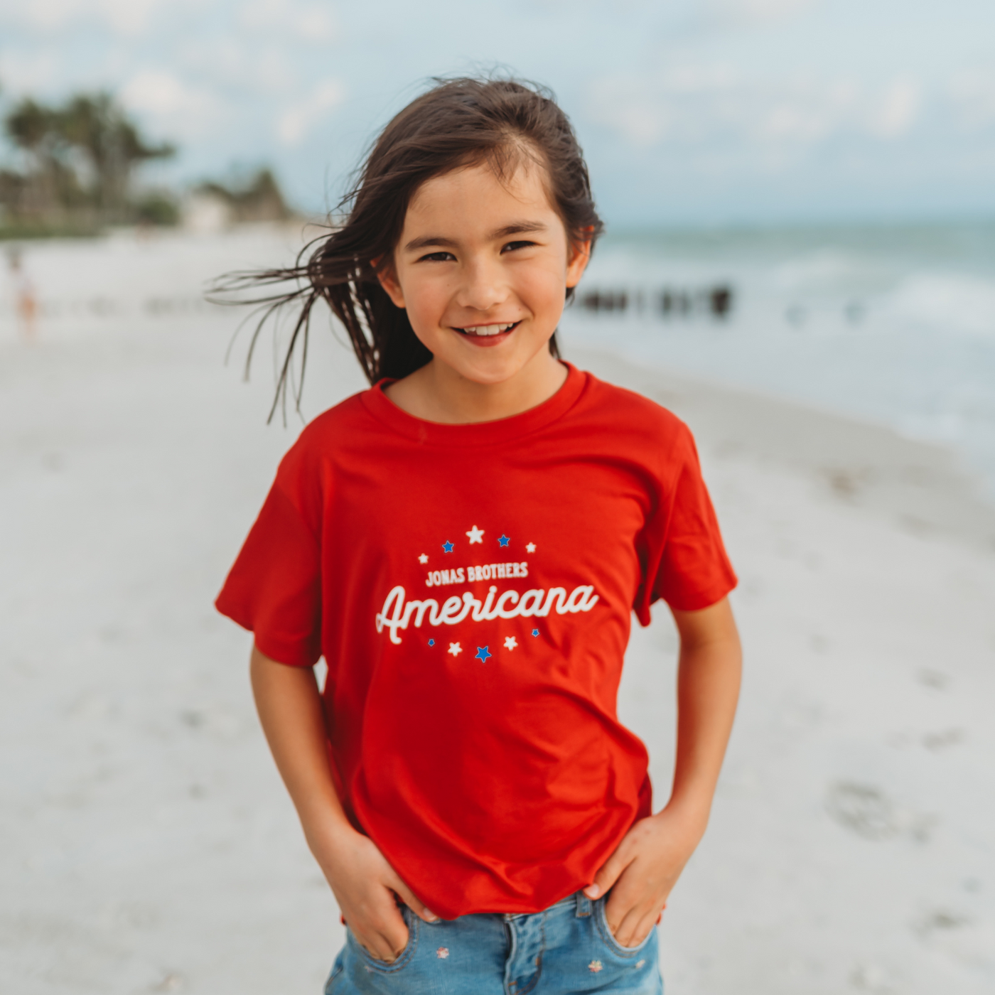 Camiseta Americana para niños - Roja