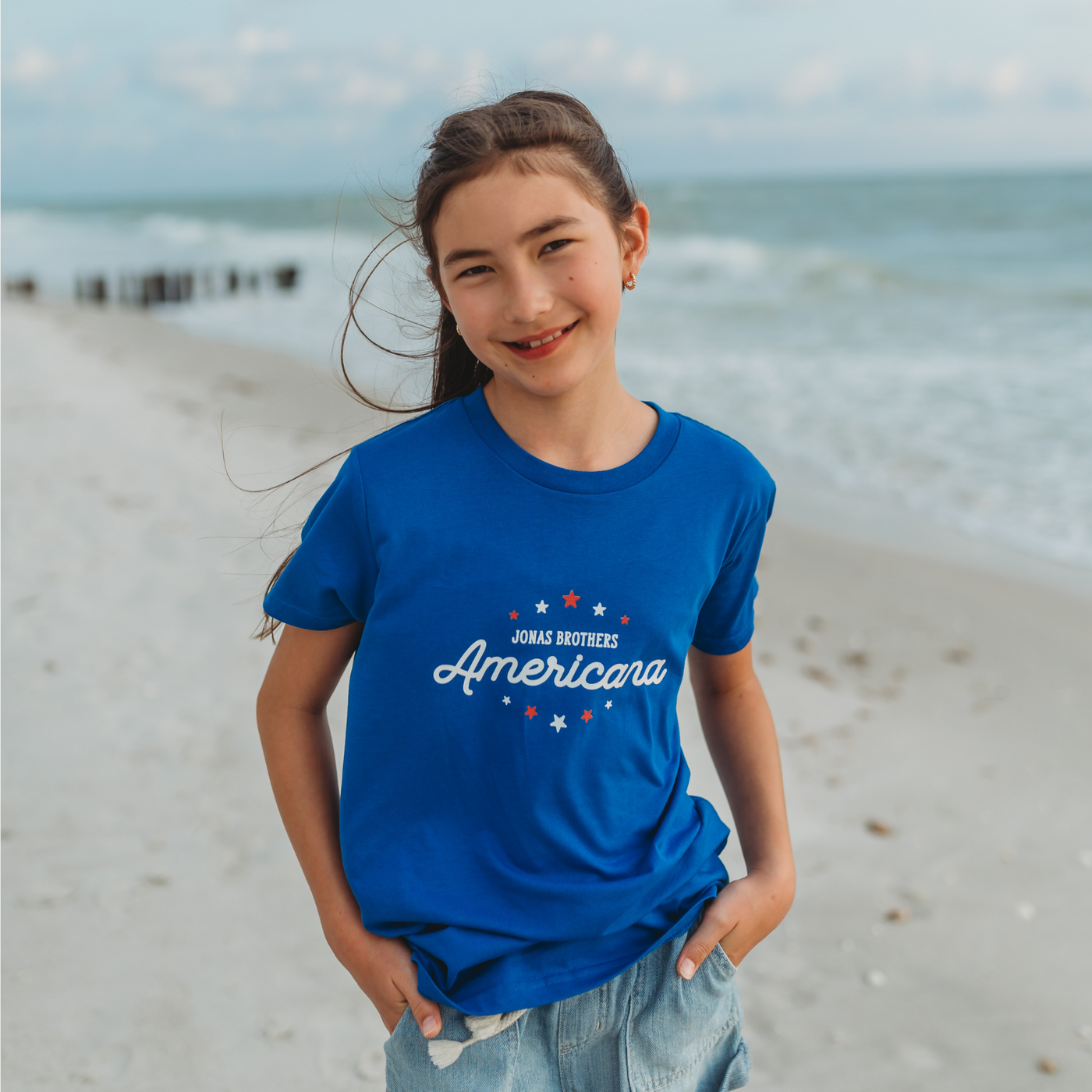 Camiseta Americana para niños - Azul