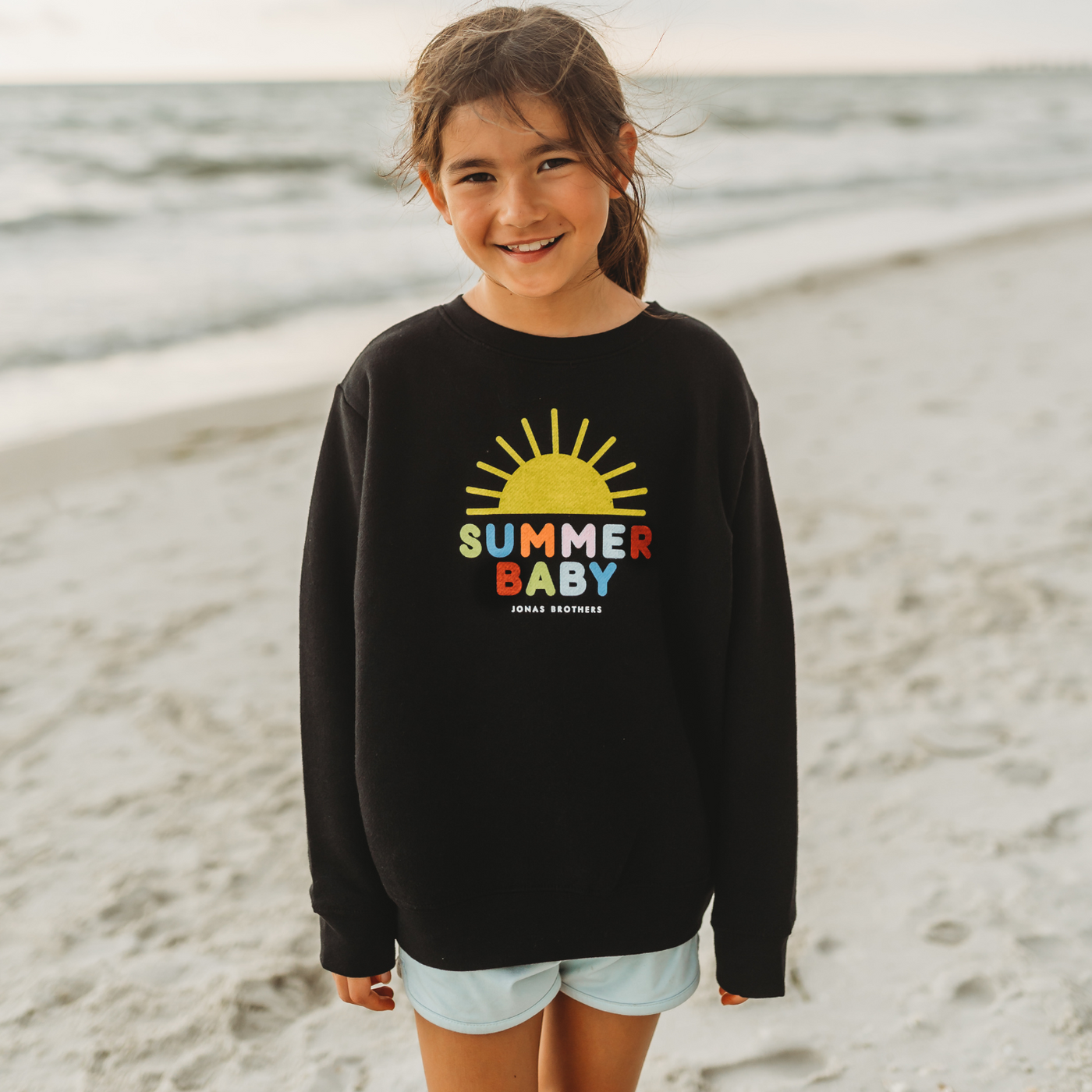 Sommer-Baby-Kinder-Sweatshirt – Schwarz