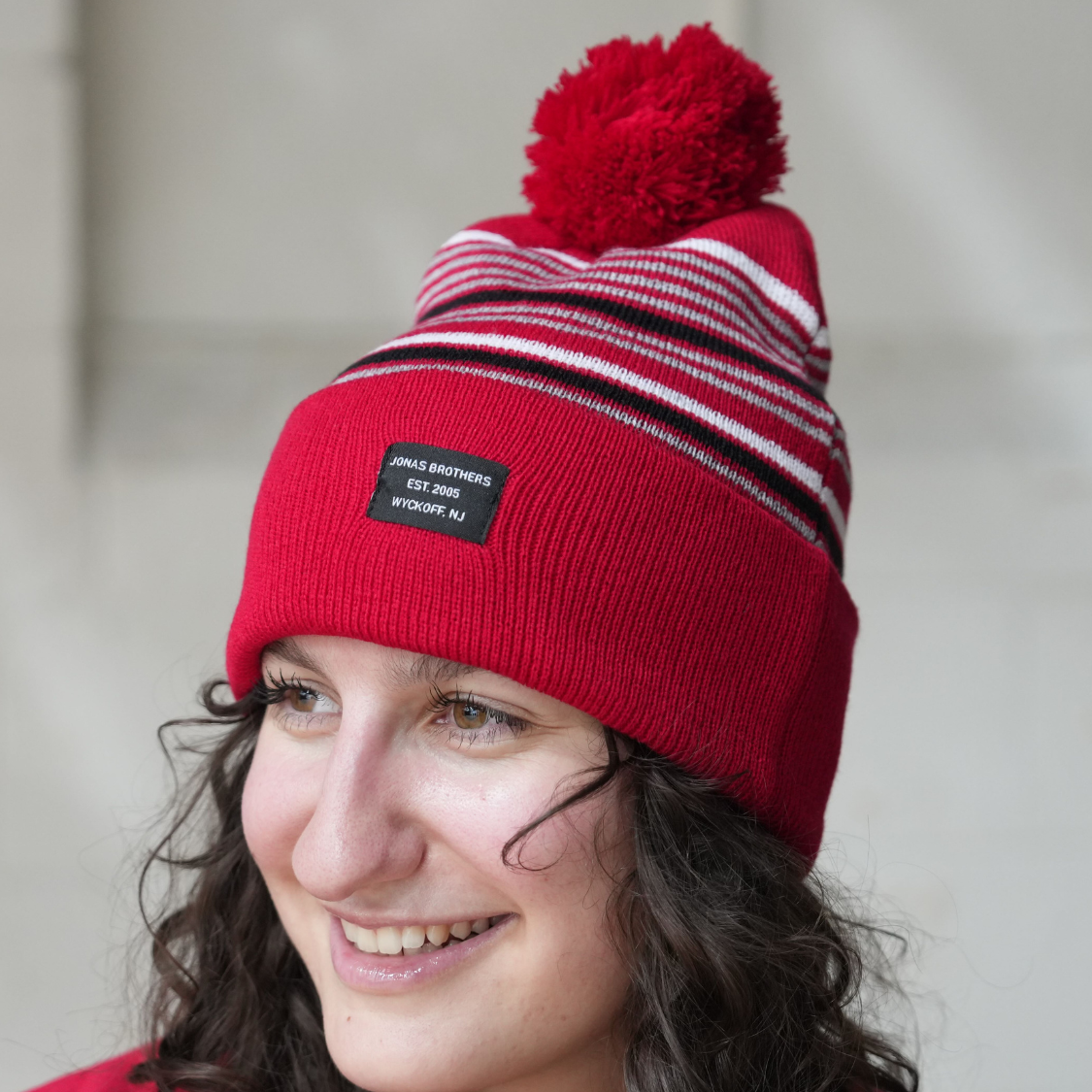 Striped Red Beanie