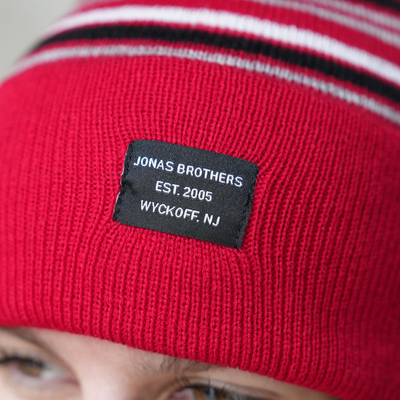 Striped Red Beanie