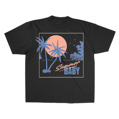 Sommer-Baby-Skyline-T-Shirt – Schwarz
