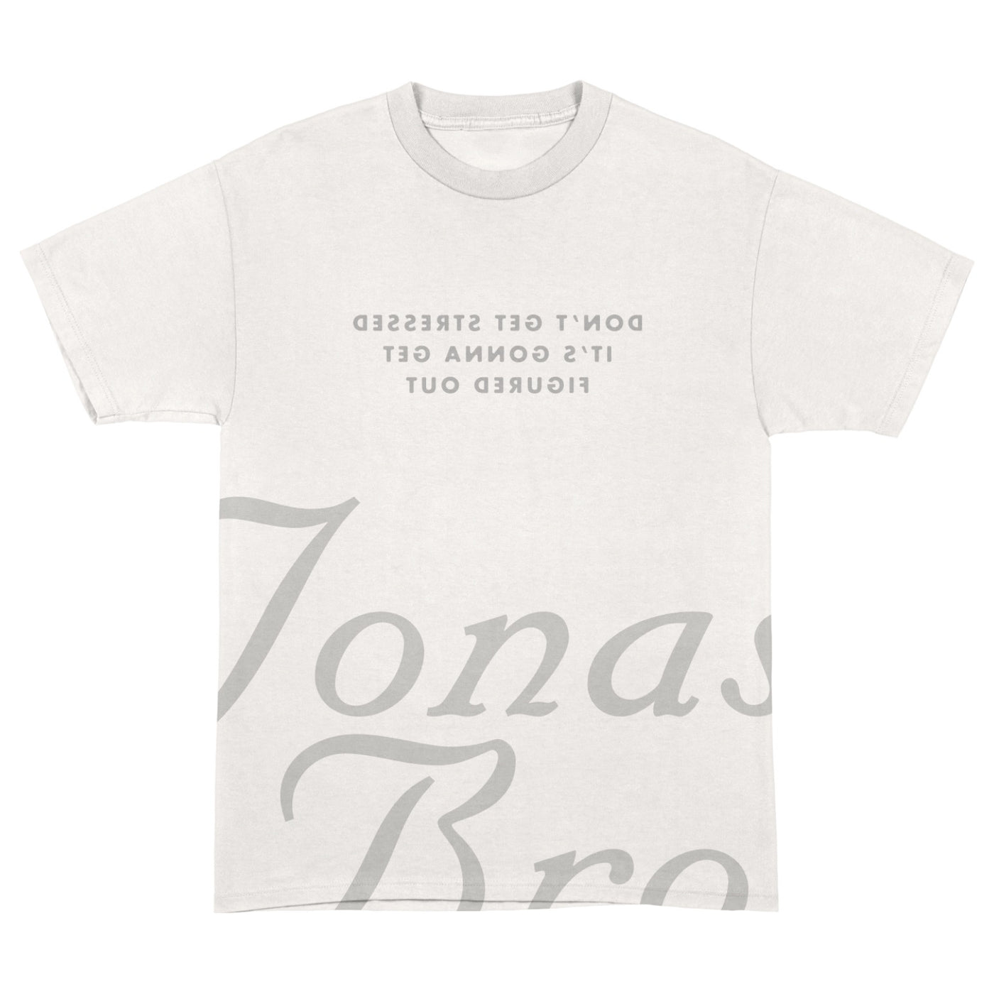 „Don't Get Stressed“ JONAS BRO T-Shirt – Weiß