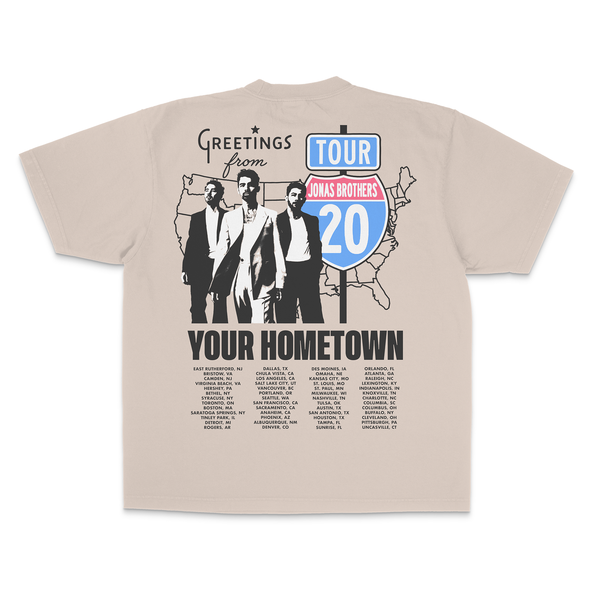 Greeting's From Your Hometown Route 20 Tour Tee