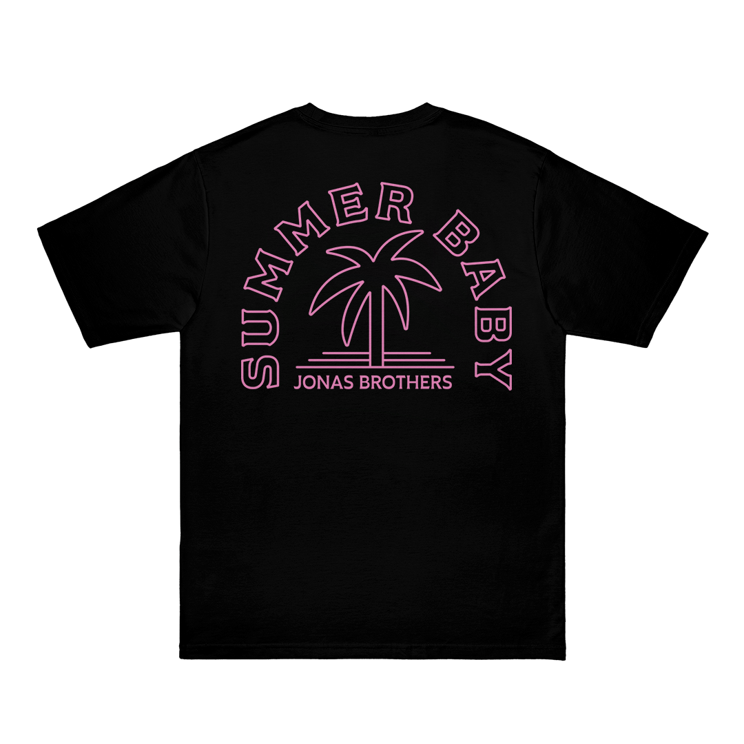 Sommer-Baby-Palm-T-Shirt – Schwarz