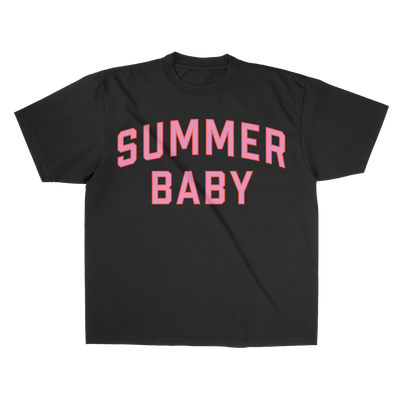 Sommerliches College-T-Shirt für Babys – Schwarz