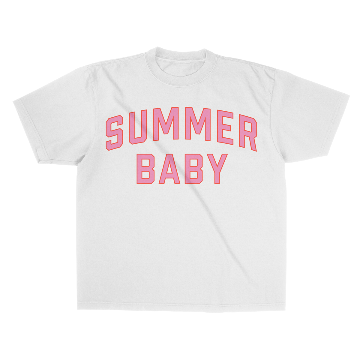 Sommerliches College-T-Shirt für Babys – Weiß