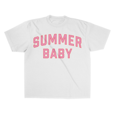 Sommerliches College-T-Shirt für Babys – Weiß