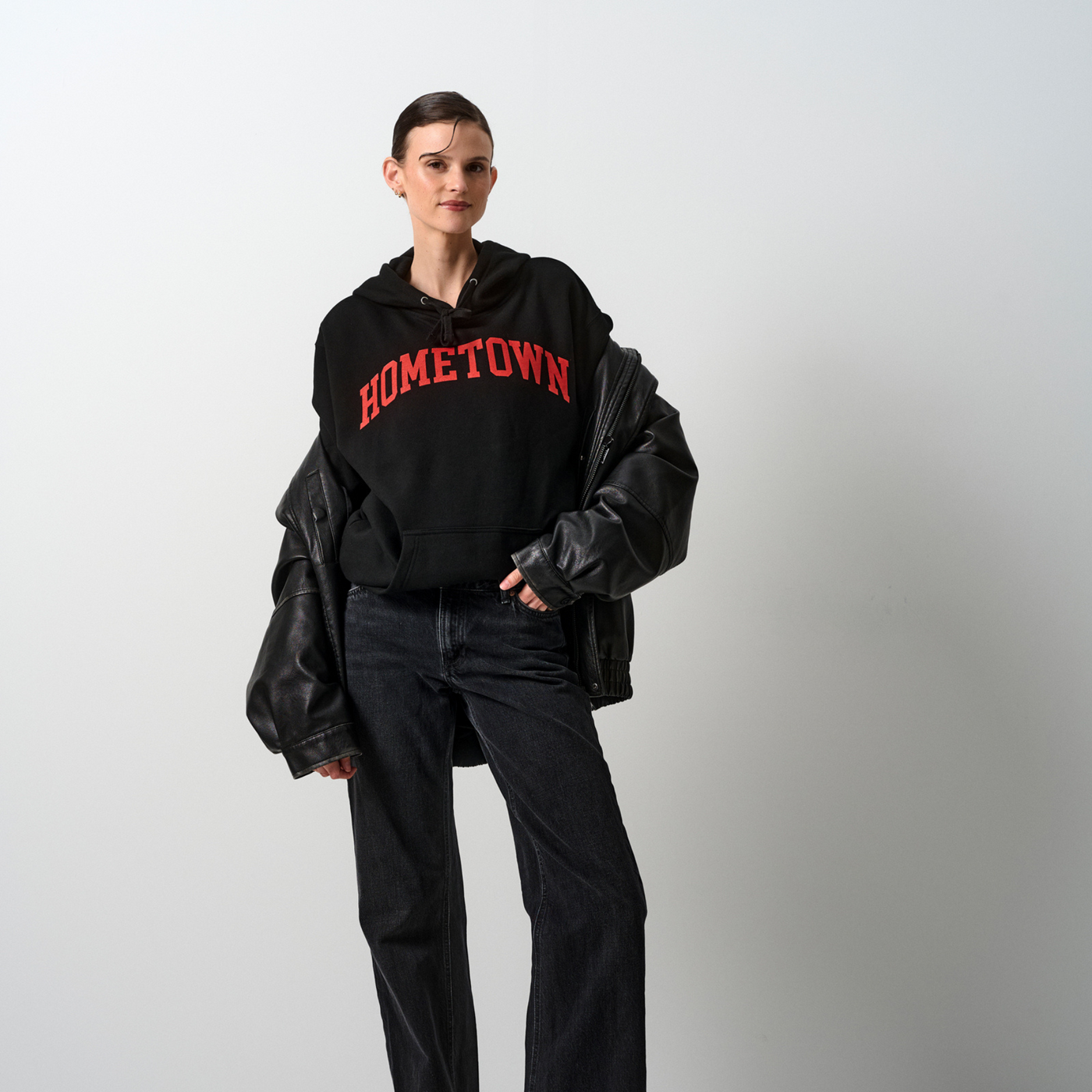 Hometown Hoodie - Black with Red