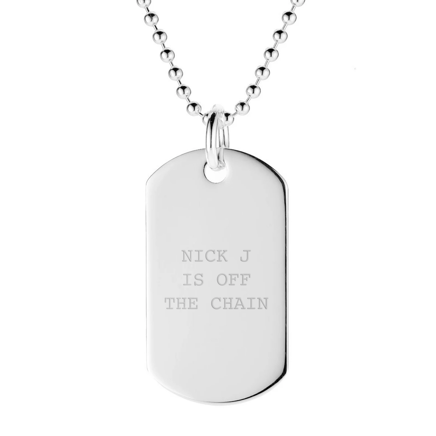Nick J Is Off The Chain Dog Tag Necklace