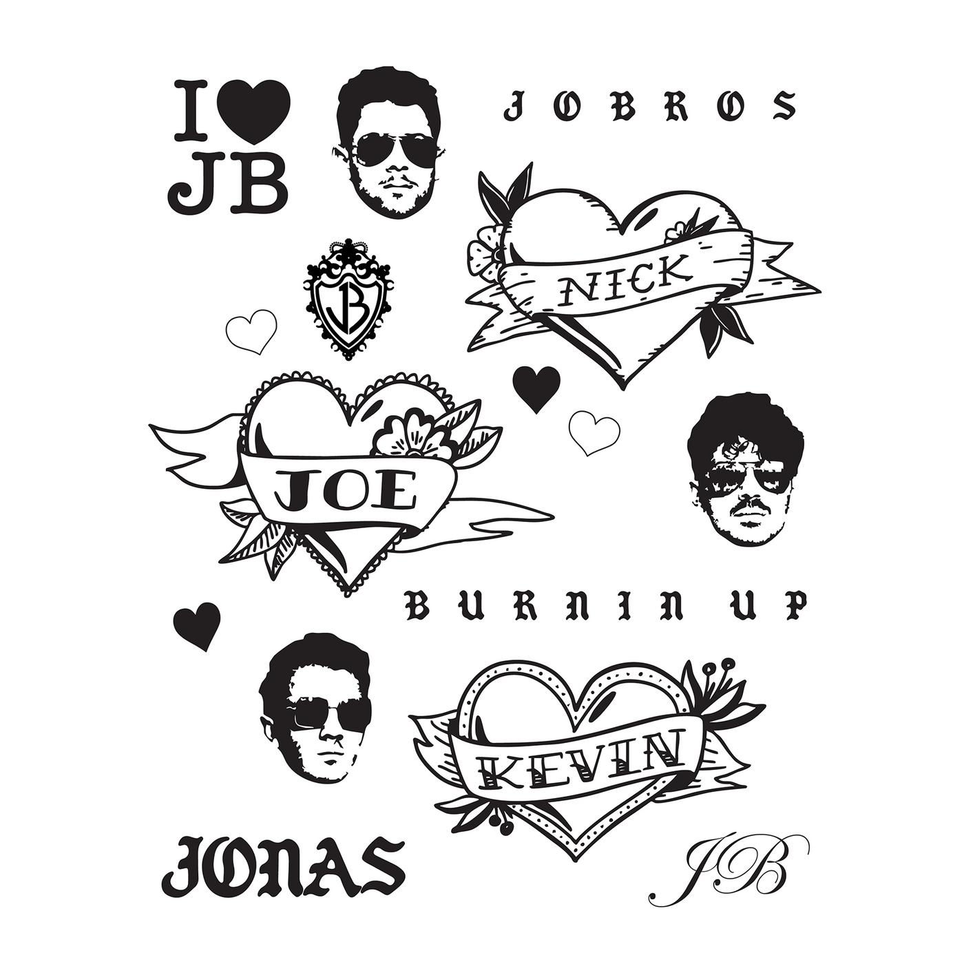 JB Throwback Temporary Tattoo Sheet