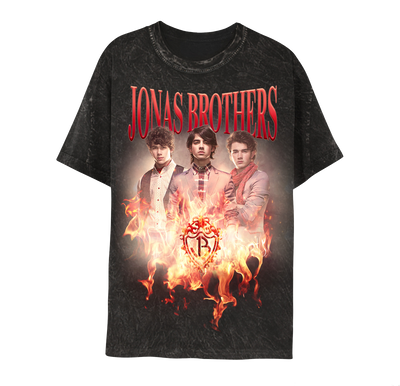 Jonas Brothers Classic Fire Tee - Black - AU